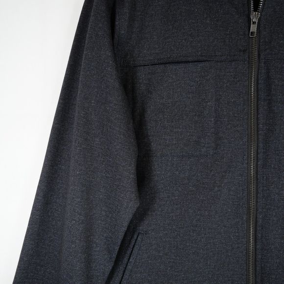 Kane & Unke Men's Bomber Style Jacket Nylon Blend Dark Gray / Black Size S - Picture 3 of 15